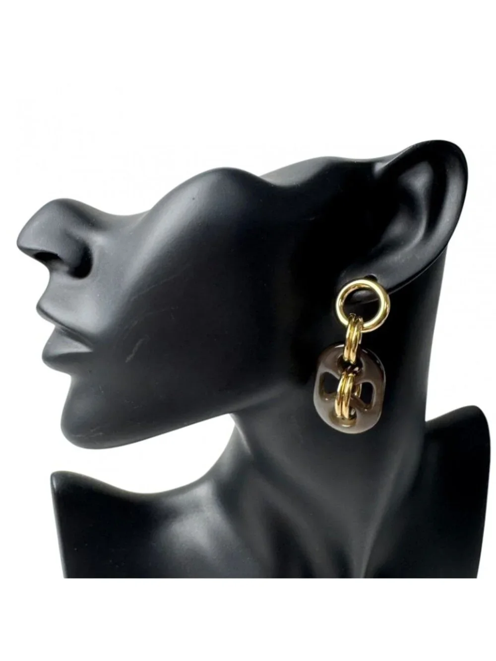 Hermes Earrings PM Buffalo Horn